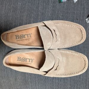 Born Melinda Taupe Suede Slip On Loafers Sz 6.5